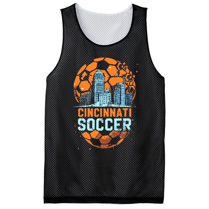 Cincinnati Soccer City Skyline Cool Cincy 513 Mesh Reversible Basketball Jersey Tank