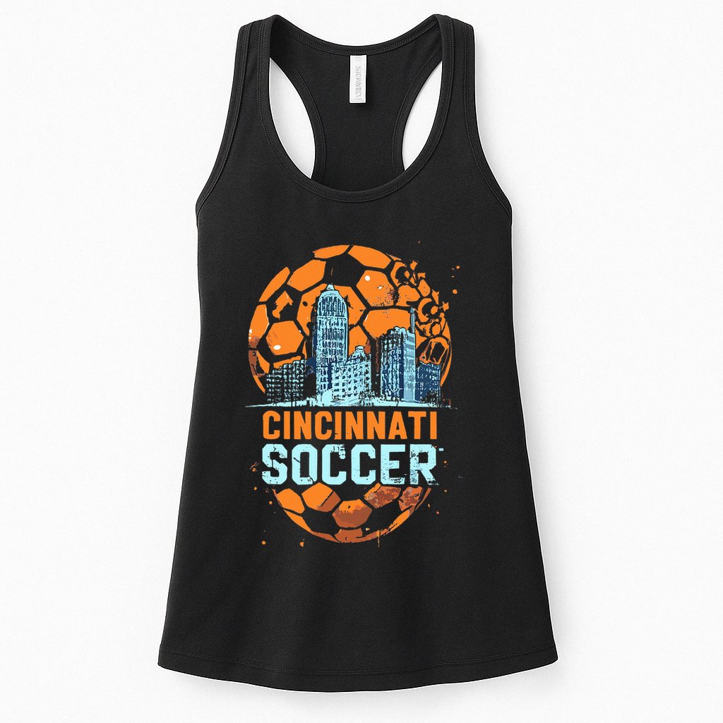 Cincinnati Soccer City Skyline Cool Cincy 513 Womens Tank Top