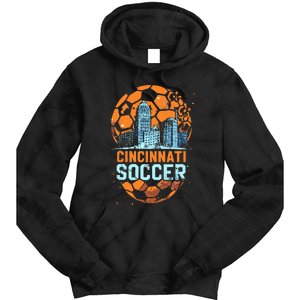 Cincinnati Soccer City Skyline Cool Cincy 513 Tie Dye Hoodie