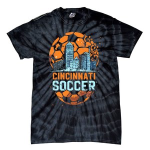 Cincinnati Soccer City Skyline Cool Cincy 513 Tie-Dye T-Shirt