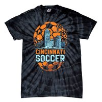 Cincinnati Soccer City Skyline Cool Cincy 513 Tie-Dye T-Shirt