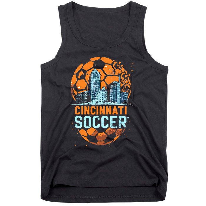 Cincinnati Soccer City Skyline Cool Cincy 513 Tank Top