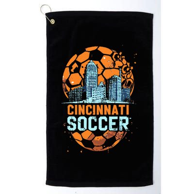 Cincinnati Soccer City Skyline Cool Cincy 513 Golf Towel