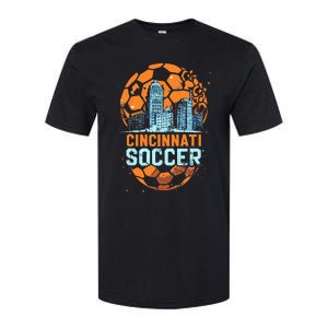 Cincinnati Soccer City Skyline Cool Cincy 513 Softstyle CVC T-Shirt