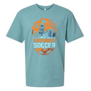 Cincinnati Soccer City Skyline Cool Cincy 513 Sueded Cloud Jersey T-Shirt