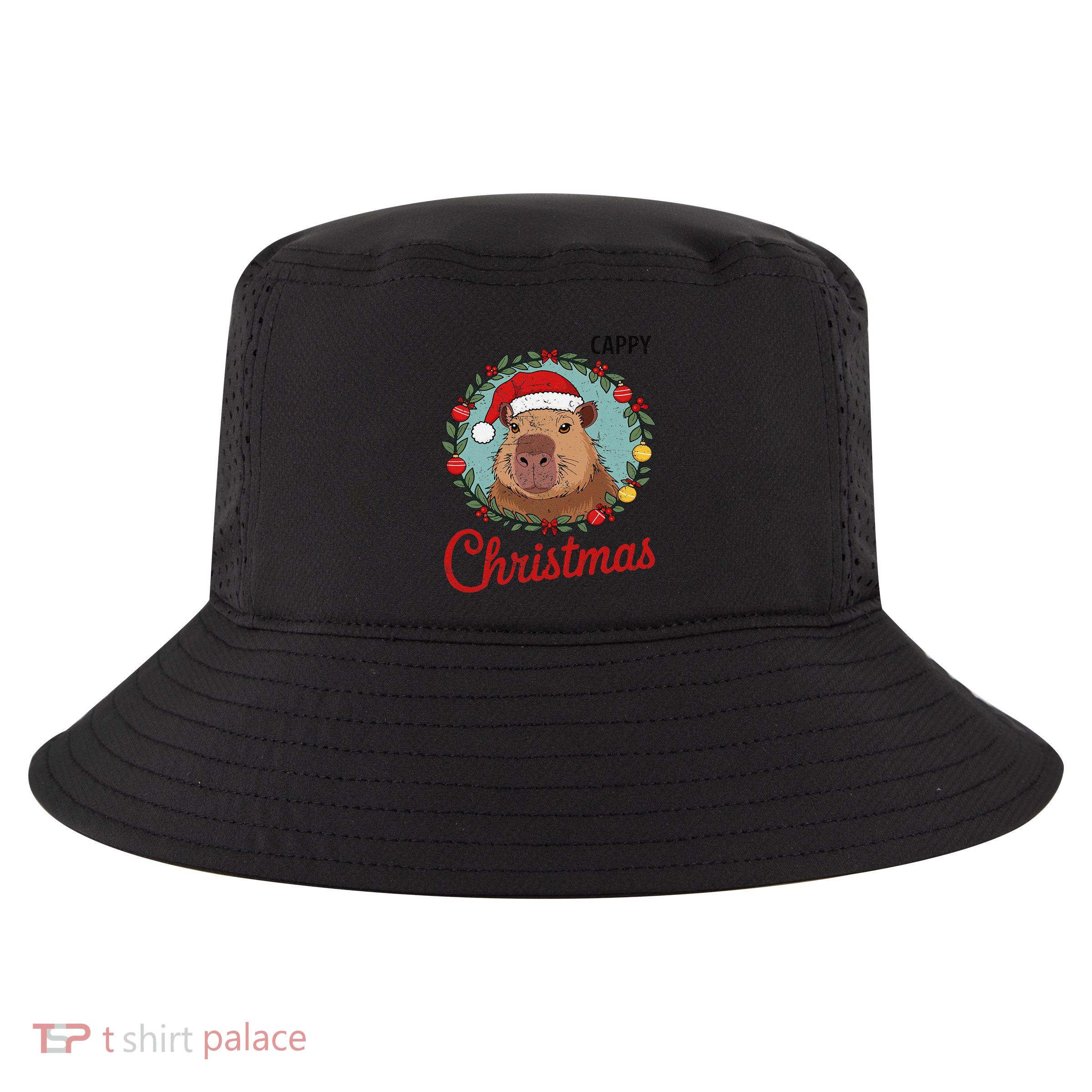 Capybara Santa Clause Christmas Cool Comfort Performance Bucket Hat