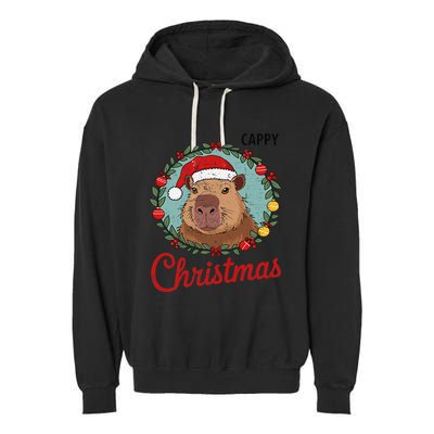 Capybara Santa Clause Christmas Garment-Dyed Fleece Hoodie