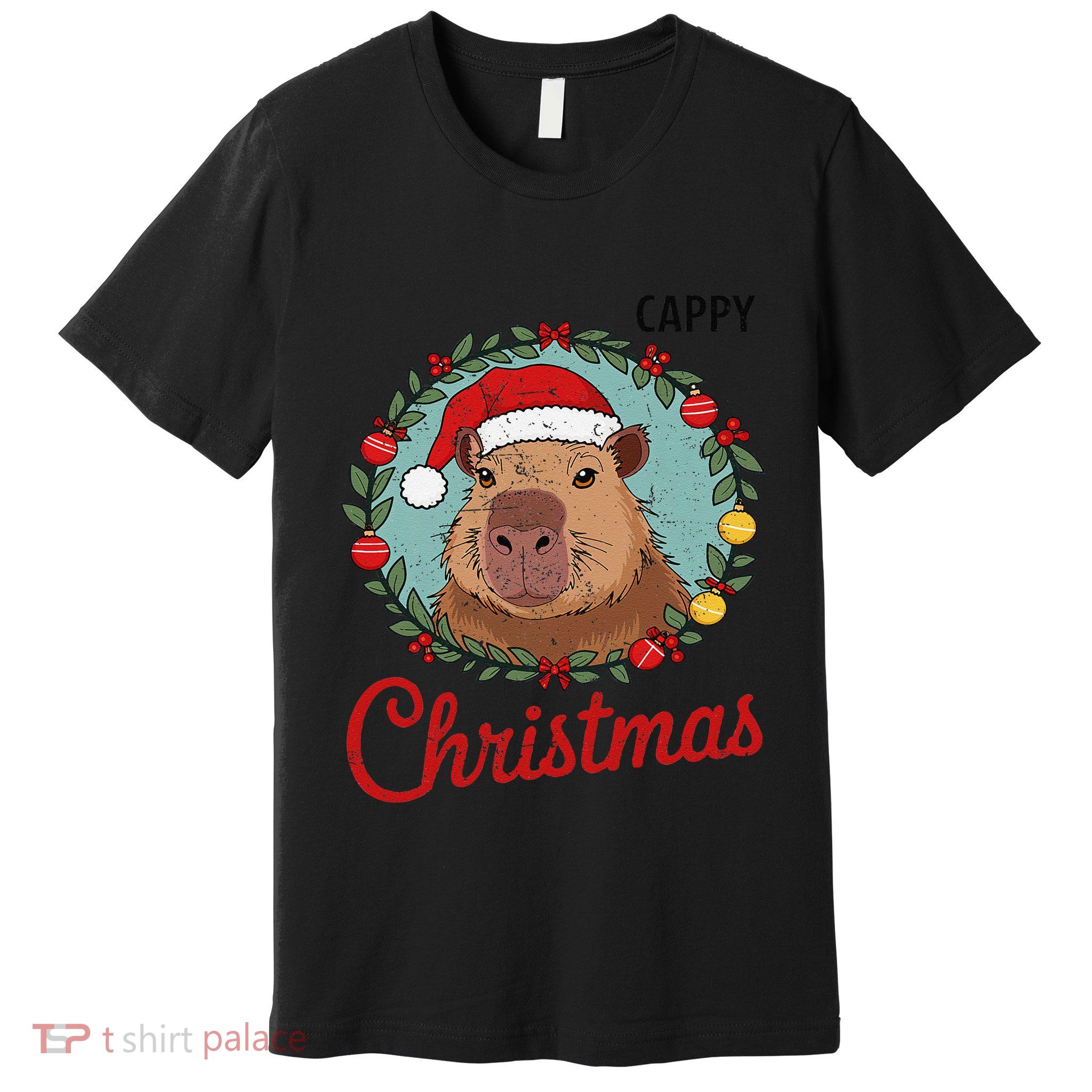 Capybara Santa Clause Christmas Premium T-Shirt
