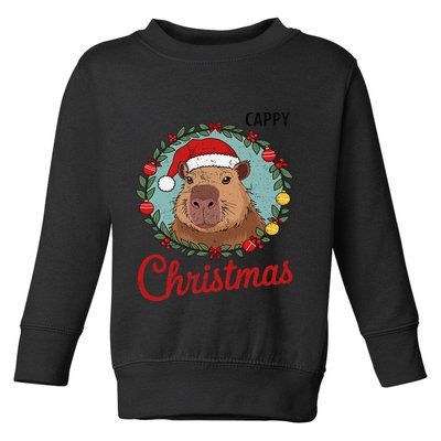 Capybara Santa Clause Christmas Toddler Sweatshirt