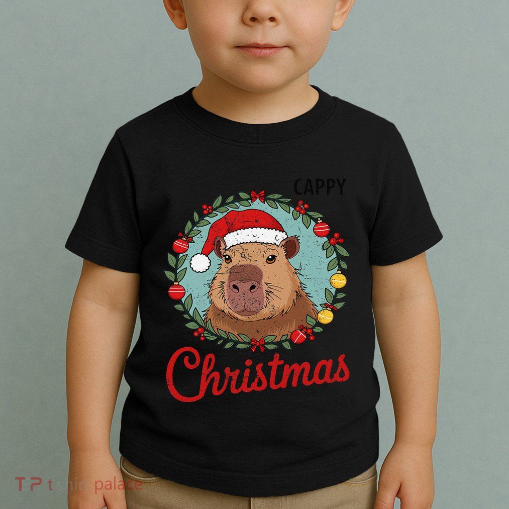 Capybara Santa Clause Christmas Toddler T-Shirt