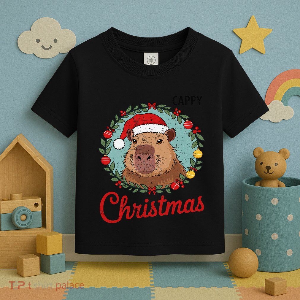 Capybara Santa Clause Christmas Toddler T-Shirt