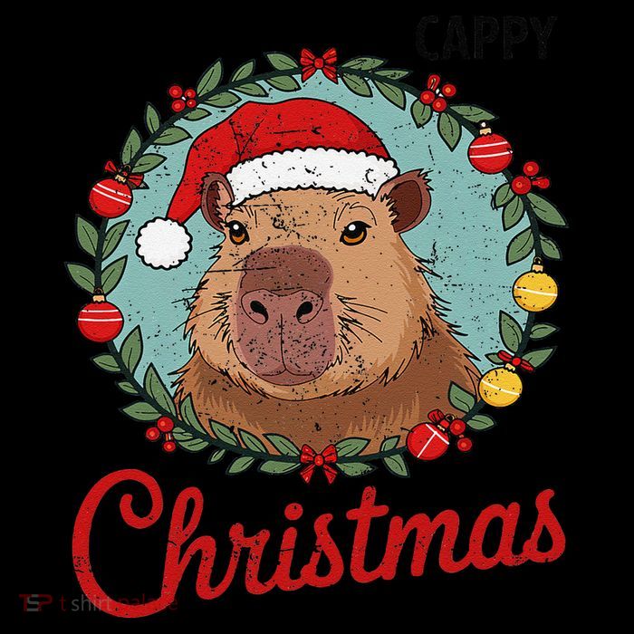 Capybara Santa Clause Christmas Wool Snapback Cap