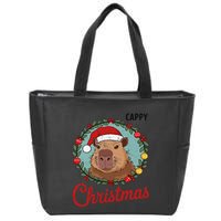 Capybara Santa Clause Christmas Zip Tote Bag