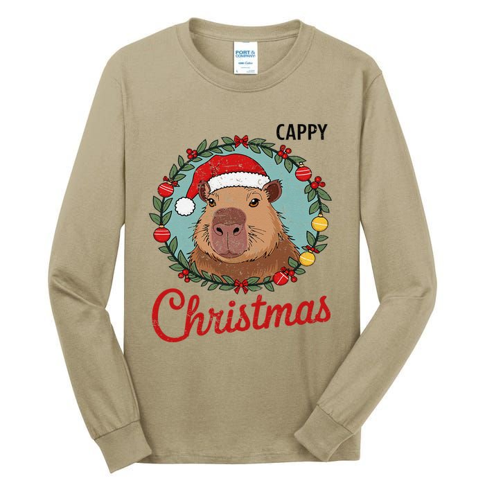 Capybara Santa Clause Christmas Tall Long Sleeve T-Shirt