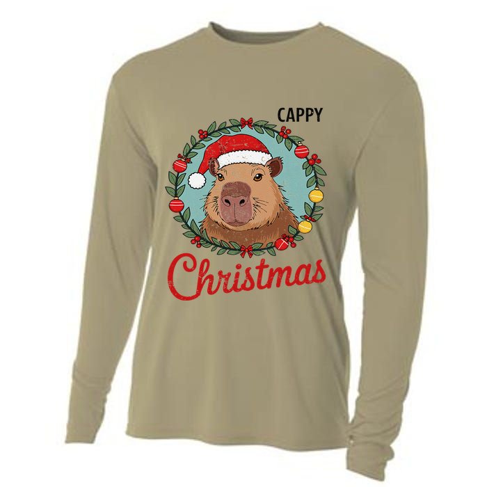 Capybara Santa Clause Christmas Cooling Performance Long Sleeve Crew