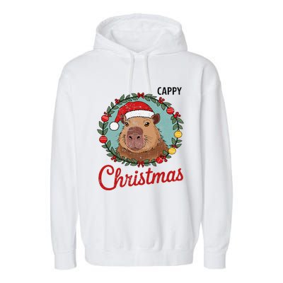 Capybara Santa Clause Christmas Garment-Dyed Fleece Hoodie