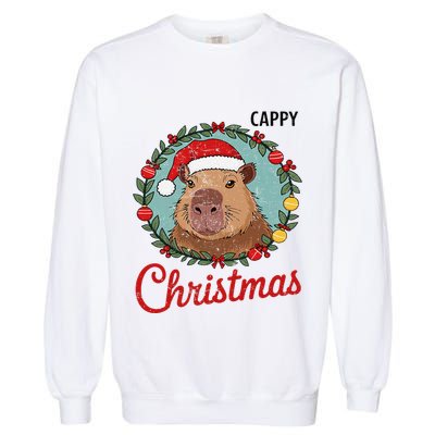 Capybara Santa Clause Christmas Garment-Dyed Sweatshirt