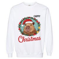 Capybara Santa Clause Christmas Garment-Dyed Sweatshirt