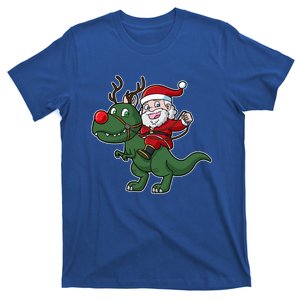 Christmas Santa Claus Riding T Rex Dinosaur Tyrannosaurus Cute Gift T-Shirt