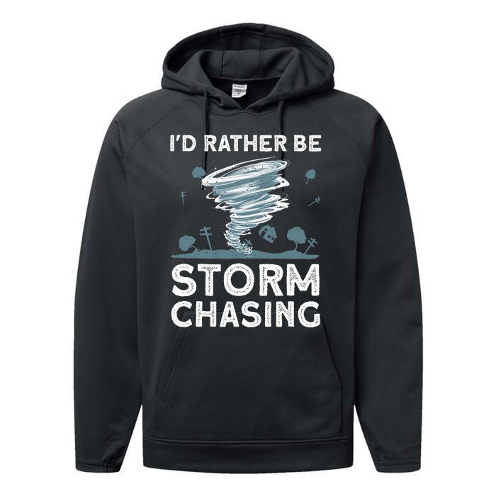 Cool Storm Chasing Hurricane Hunter Performance Fleece Hoodie