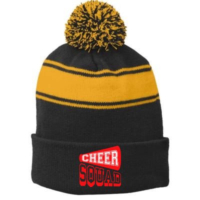 Cheer Squad Cheerleading Funny Cheerleader Gifts Stripe Pom Pom Beanie