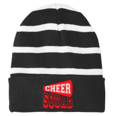 Cheer Squad Cheerleading Funny Cheerleader Gifts Striped Beanie with Solid Band