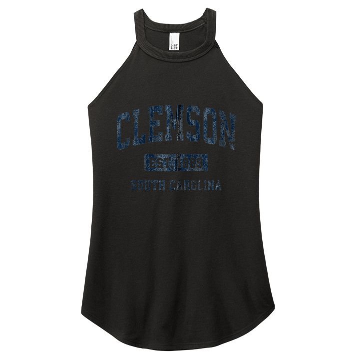 Clemson South Carolina Sc Vintage Athletic Sports Women's Perfect Tri Rocker Tank