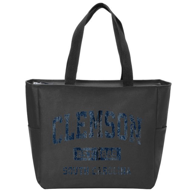 Clemson South Carolina Sc Vintage Athletic Sports Zip Tote Bag