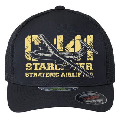 C141 Starlifter C141 Strategic Airlifter Military Aircraft Flexfit Unipanel Trucker Cap