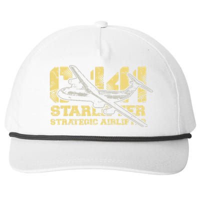 C141 Starlifter C141 Strategic Airlifter Military Aircraft Snapback Five-Panel Rope Hat