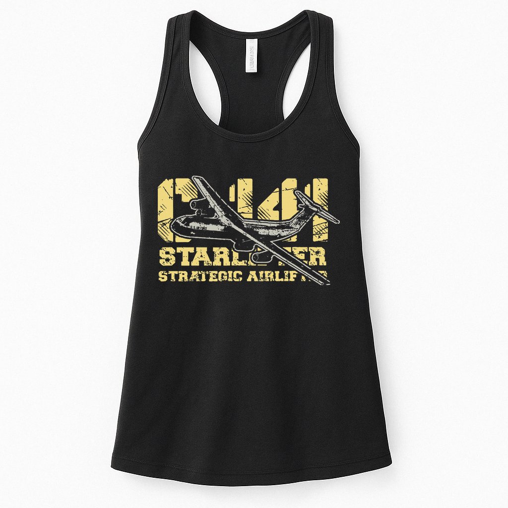 C141 Starlifter C141 Strategic Airlifter Military Aircraft Womens Tank Top