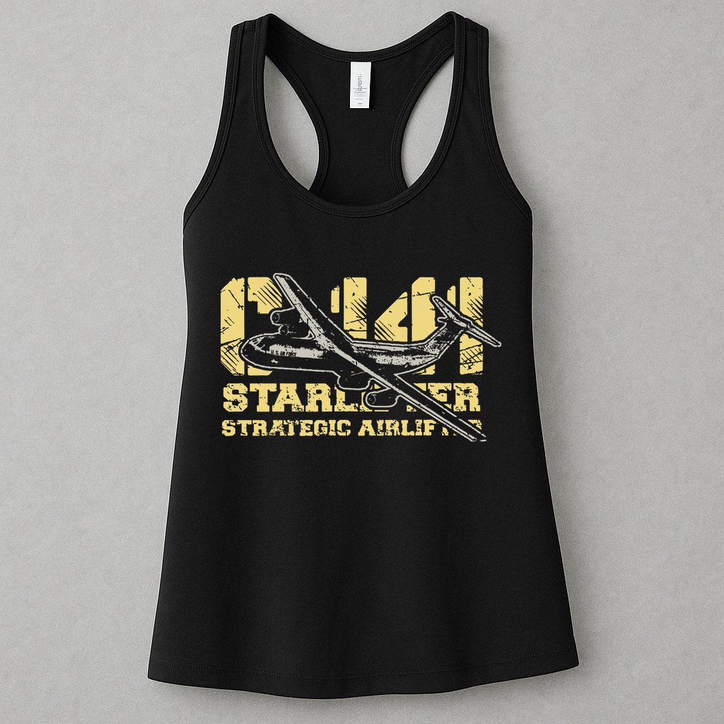 C141 Starlifter C141 Strategic Airlifter Military Aircraft Womens Tank Top