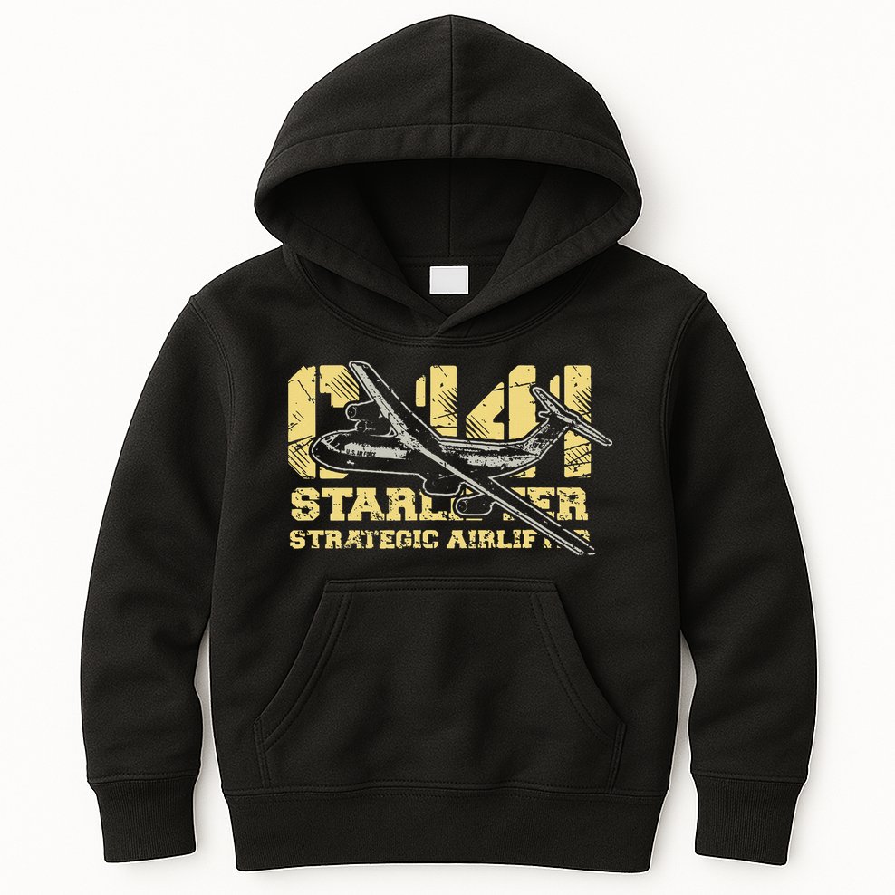 C141 Starlifter C141 Strategic Airlifter Military Aircraft Kids Hoodie