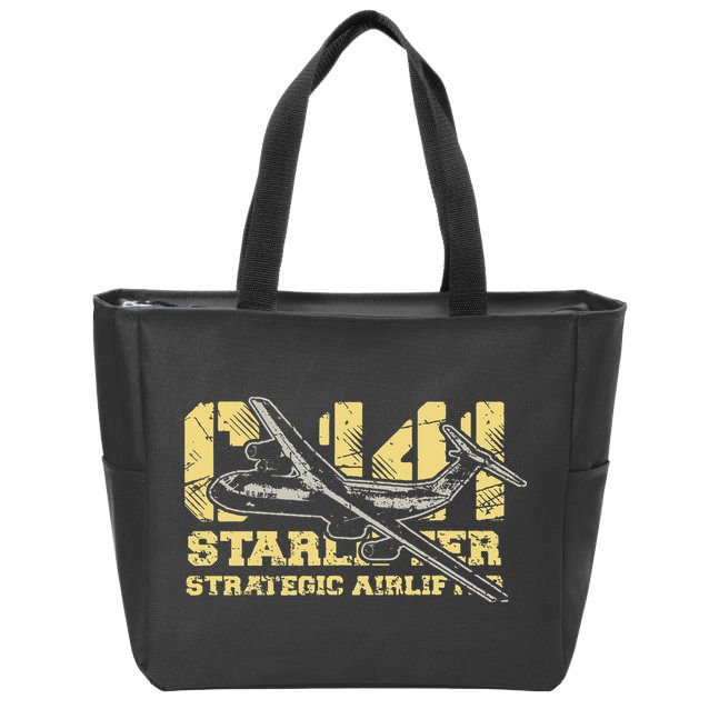 C141 Starlifter C141 Strategic Airlifter Military Aircraft Zip Tote Bag