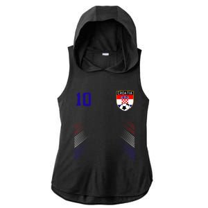 Croatia Soccer Croatian Football Retro 10 Jersey Ladies PosiCharge Tri-Blend Wicking Draft Hoodie Tank