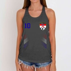 Croatia Soccer Croatian Football Retro 10 Jersey Women's Knotted Racerback Tank