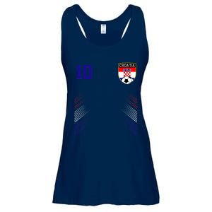 Croatia Soccer Croatian Football Retro 10 Jersey Ladies Essential Flowy Tank