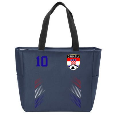 Croatia Soccer Croatian Football Retro 10 Jersey Zip Tote Bag