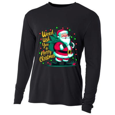 Christmas Snowflake Cannabis Marijuana Weed Leaf 420 Funny Gift Cooling Performance Long Sleeve Crew