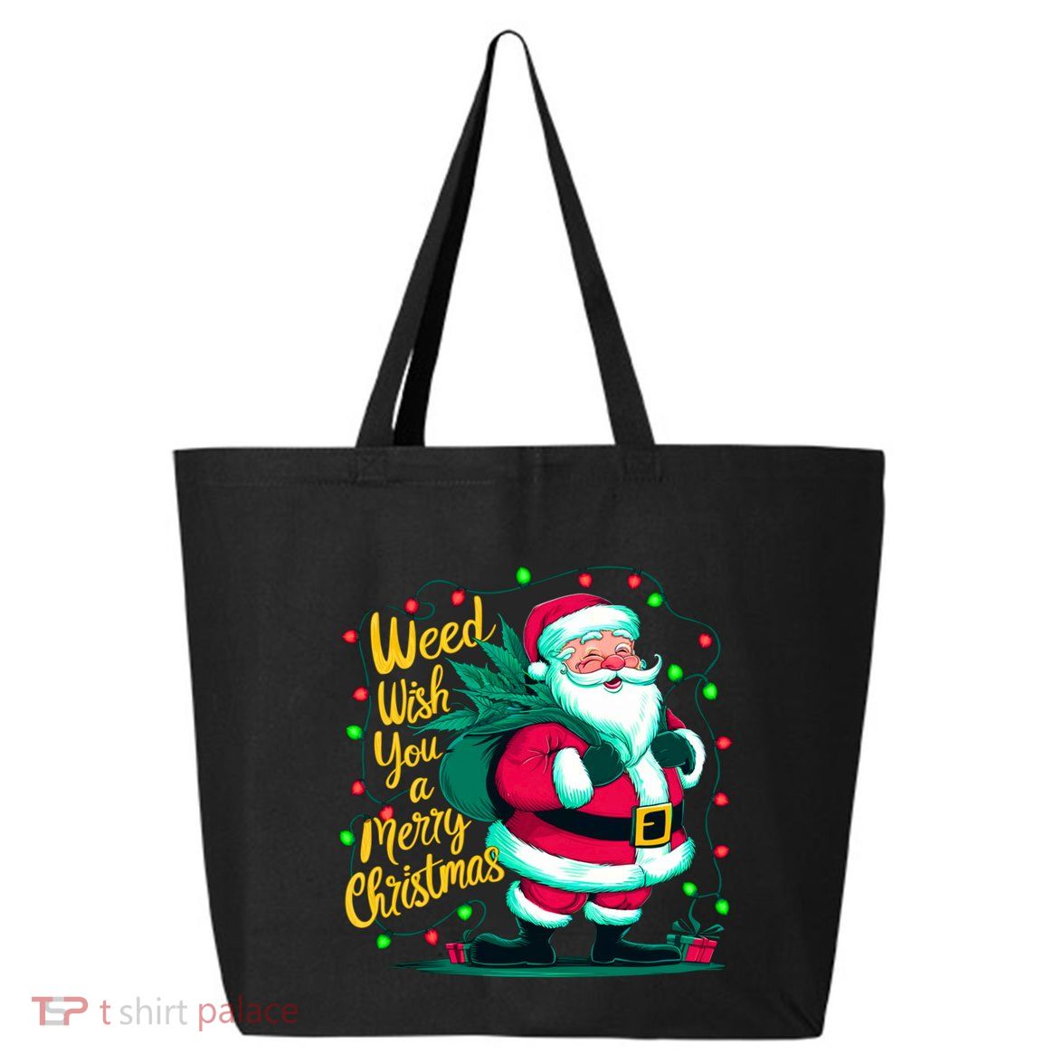 Christmas Snowflake Cannabis Marijuana Weed Leaf 420 Funny Gift 25L Jumbo Tote