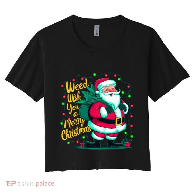 Christmas Snowflake Cannabis Marijuana Weed Leaf 420 Funny Gift Crop Top