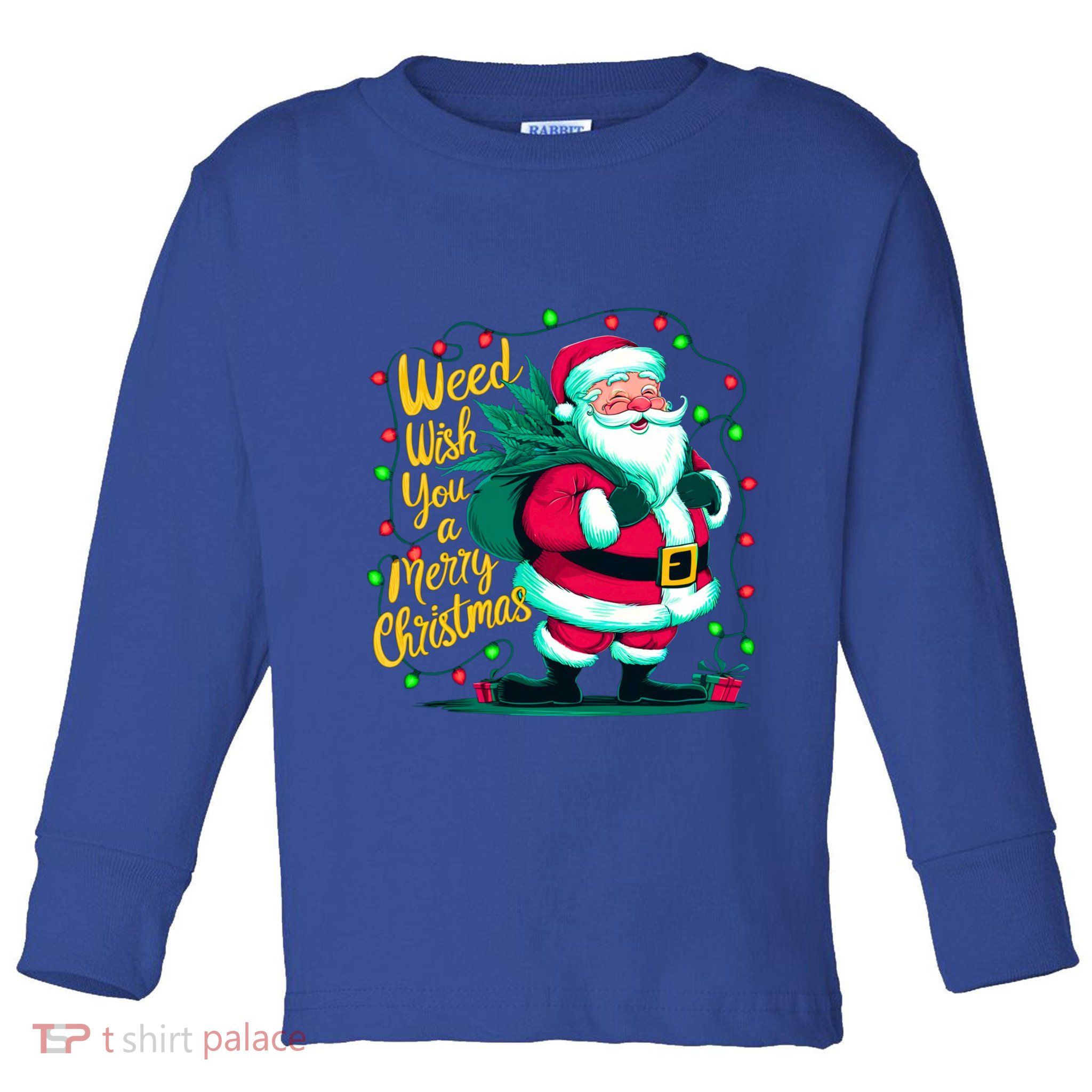 Christmas Snowflake Cannabis Marijuana Weed Leaf 420 Funny Gift Toddler Long Sleeve Shirt