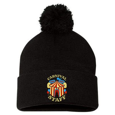 Carnival Staff Circus Event Security Ringmaster Lover Quote Pom Pom 12in Knit Beanie