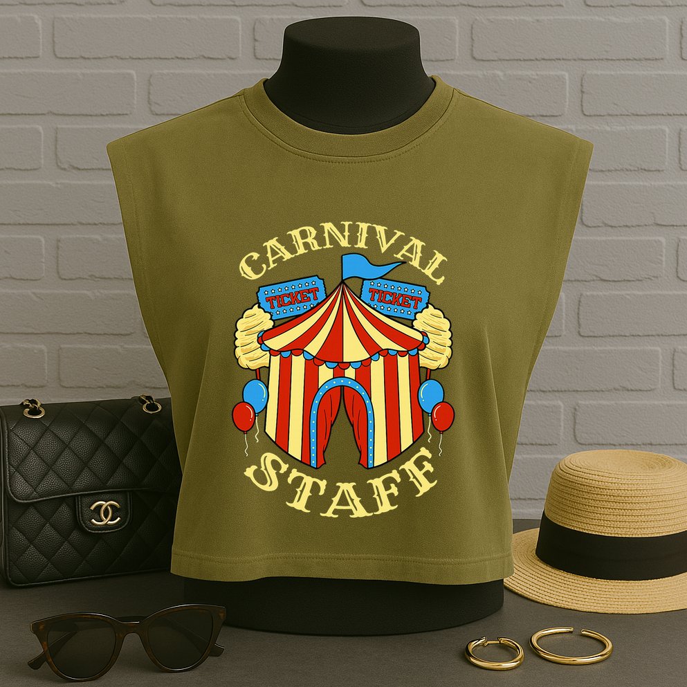 Carnival Staff Circus Event Security Ringmaster Lover Quote Garment-Dyed Women's Muscle Tee
