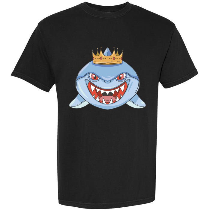 Cartoon Shark Crown Garment-Dyed Heavyweight T-Shirt
