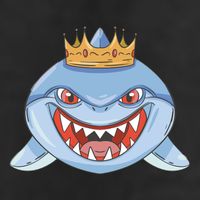 Cartoon Shark Crown Garment-Dyed Heavyweight T-Shirt