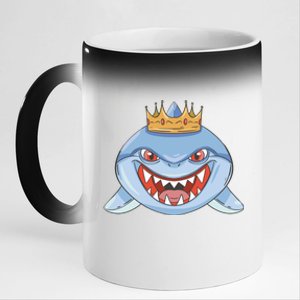 Cartoon Shark Crown 11oz Black Color Changing Mug