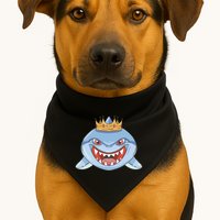 Cartoon Shark Crown USA-Made Doggie Bandana
