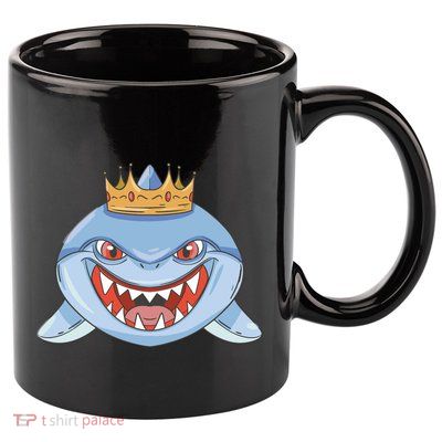 Cartoon Shark Crown 11oz C Handle Ceramic Mug