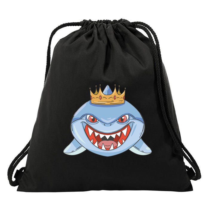 Cartoon Shark Crown Drawstring Bag